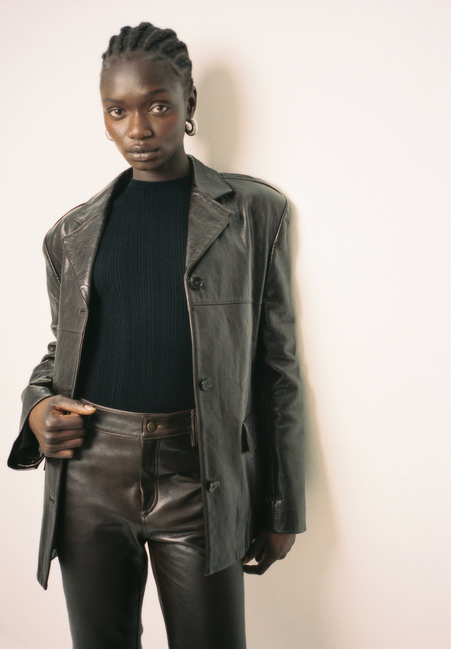 Leather Blazer - Dé Rococo