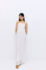 Strapless Lace Maxi Dress