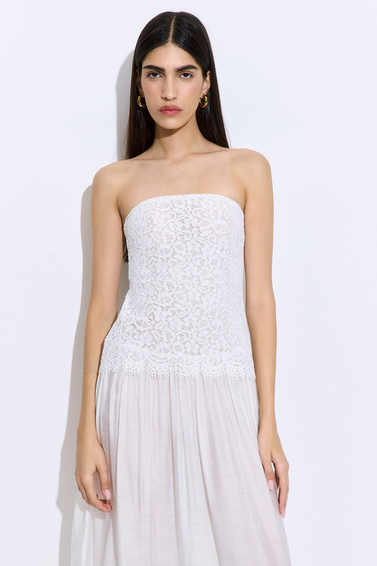 Lace Drop Waist Maxi Dress - Dé Rococo