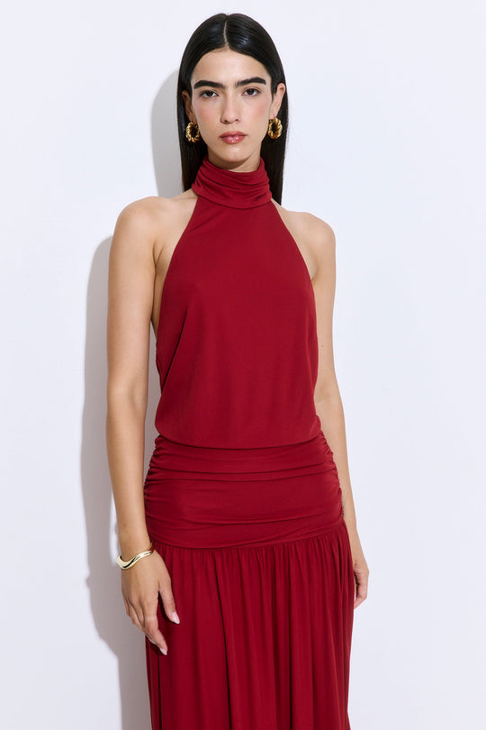 Draped Jersey Maxi Dress - Dé Rococo