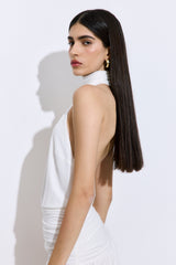 Draped Jersey Maxi Dress