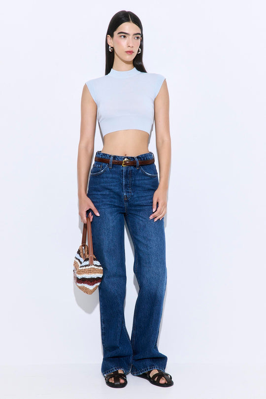 Cropped Sheer Sleeveless Knit - Dé Rococo