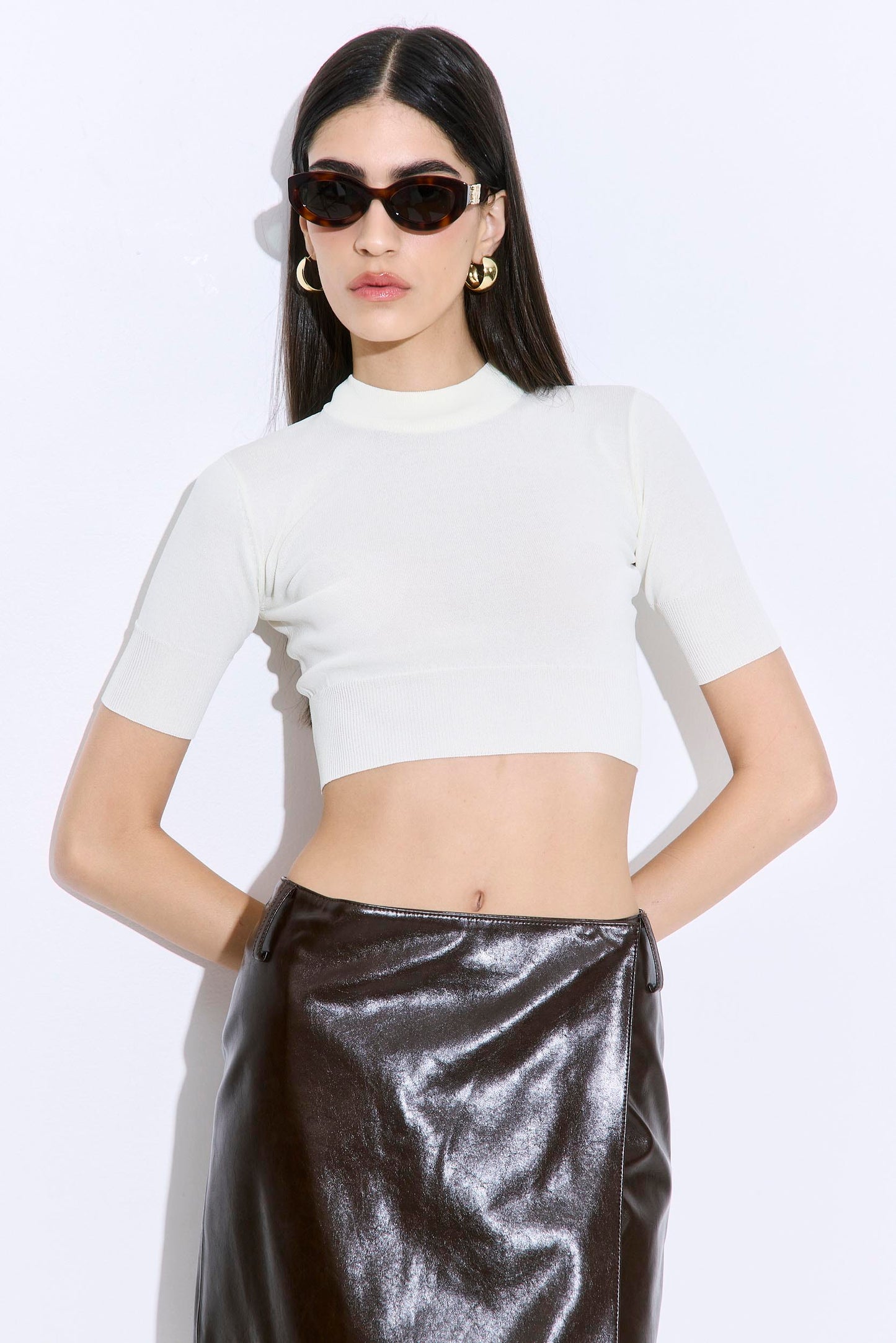 Semi Sheer Cropped Knit - Dé Rococo