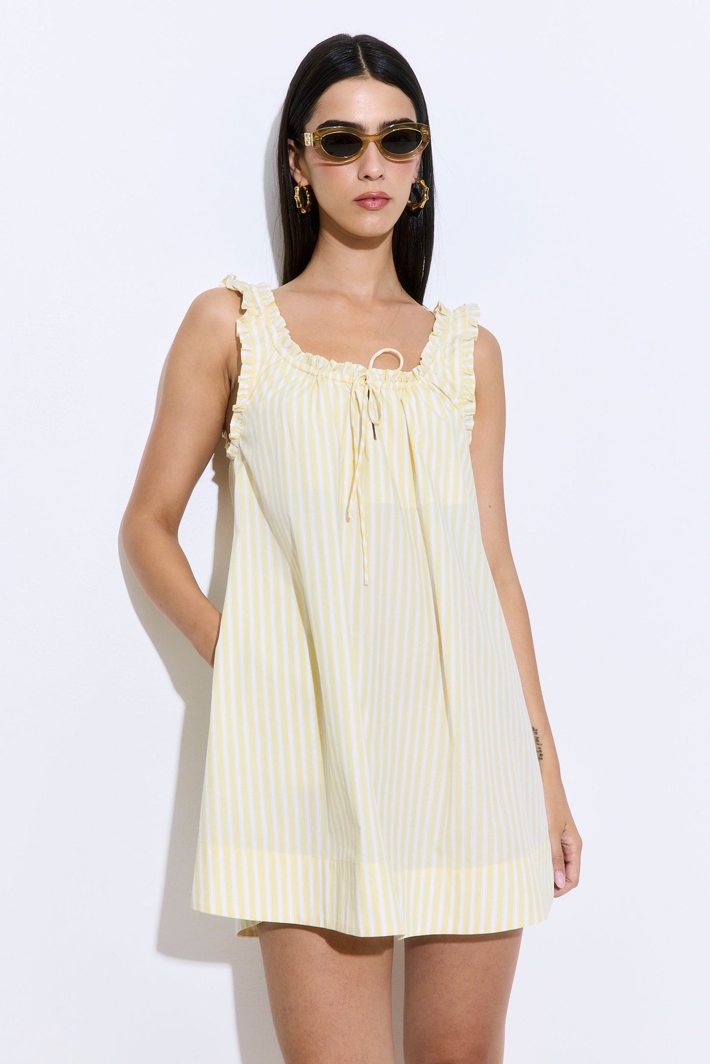 Ruffled Poplin Mini Dress - Dé Rococo