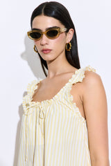 Ruffled Poplin Mini Dress