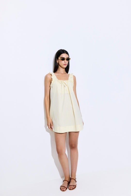 Ruffled Poplin Mini Dress