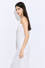 Strapless Lace Maxi Dress