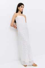 Strapless Lace Maxi Dress
