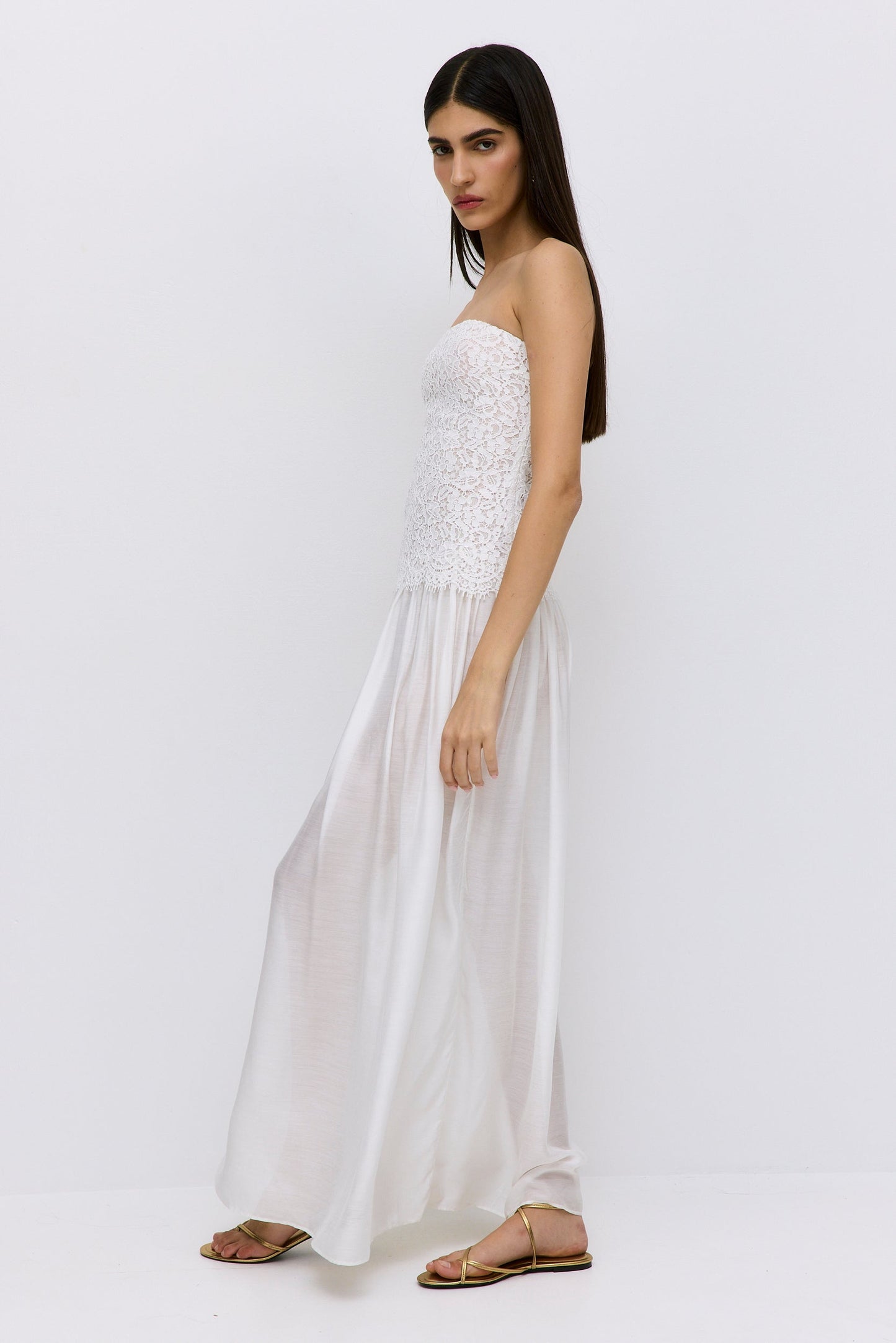 Lace Drop Waist Maxi Dress - Dé Rococo