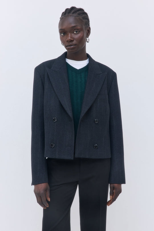 Double Breasted Cropped Blazer
