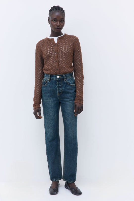 No.6| High Waisted Straight Full Length Denim - Dé Rococo