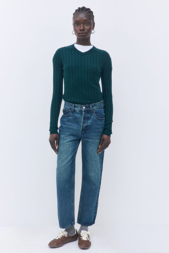 No.5| High Waist Straight Cropped Denim - Dé Rococo