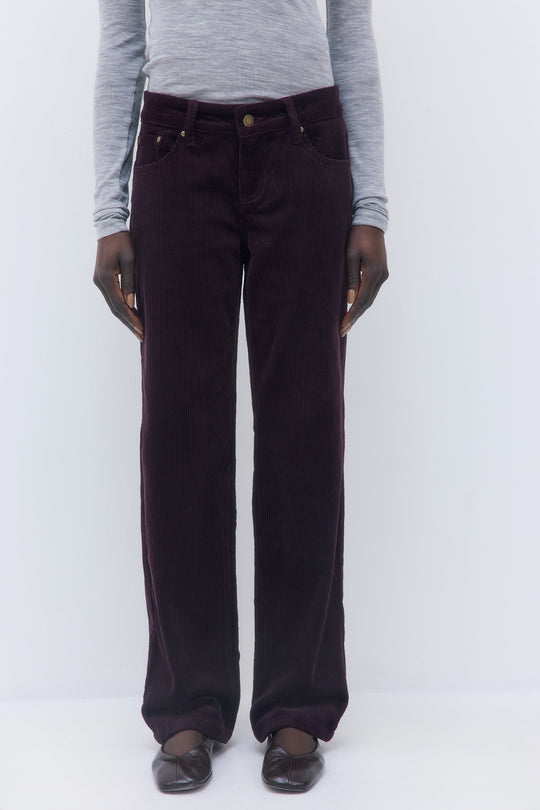 Mid Waist Corduroy Pants