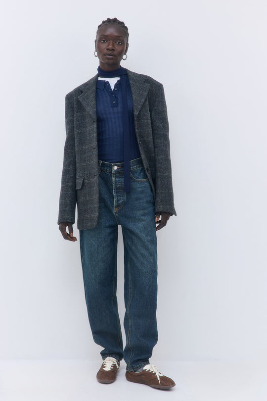 Tailored Wool Plaid Jacket