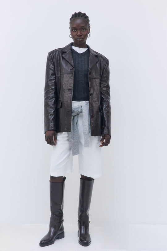 Leather Blazer - Dé Rococo