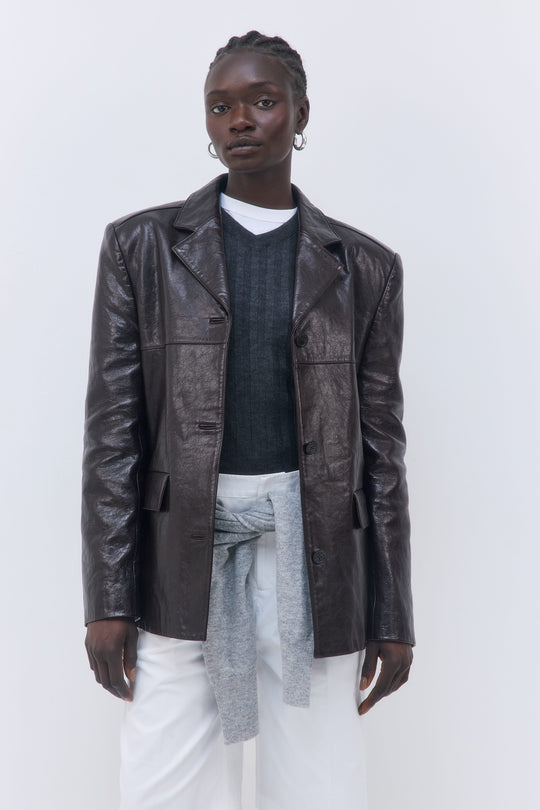 Leather Blazer - Dé Rococo