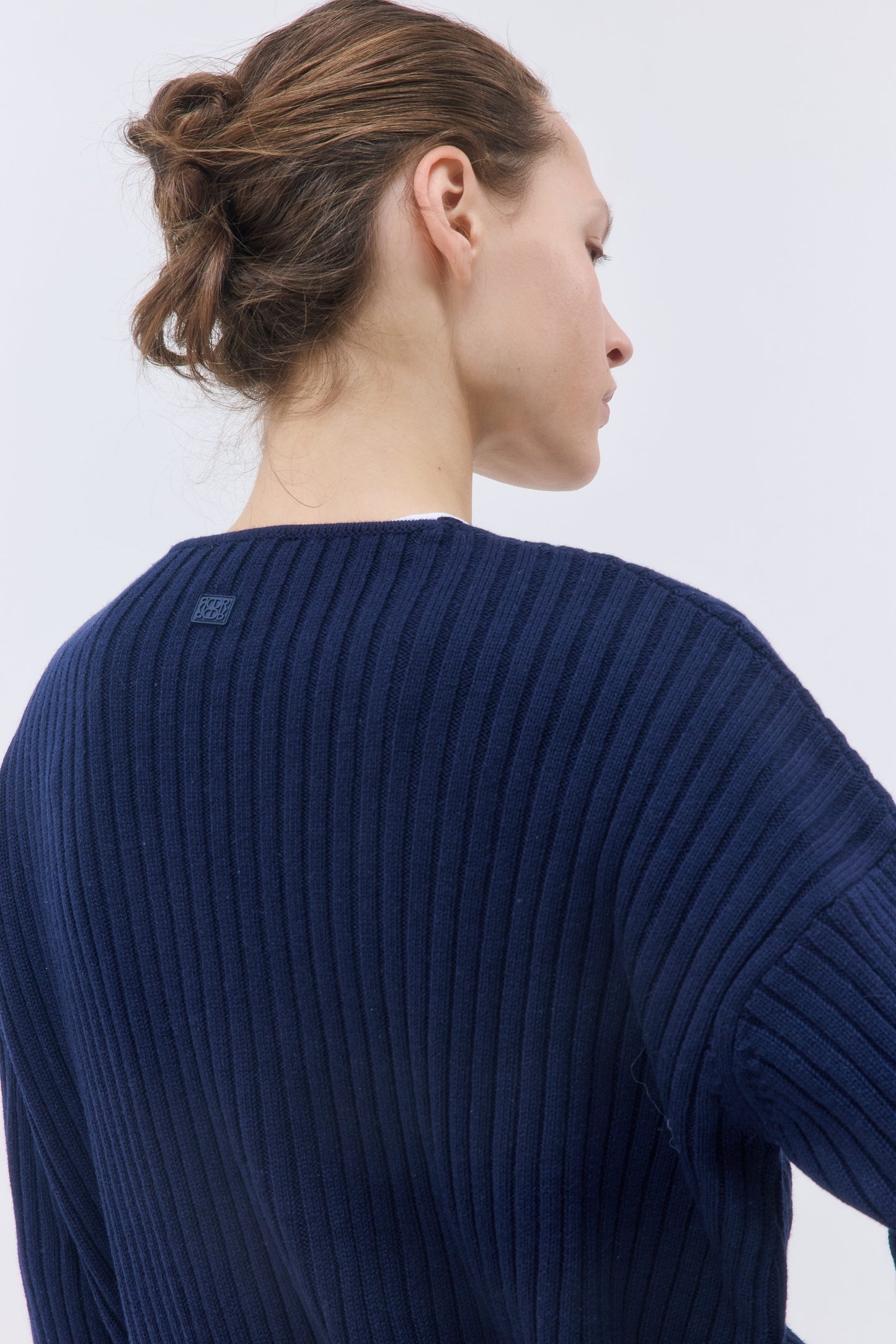Deep V Neck Ribbed Sweater
