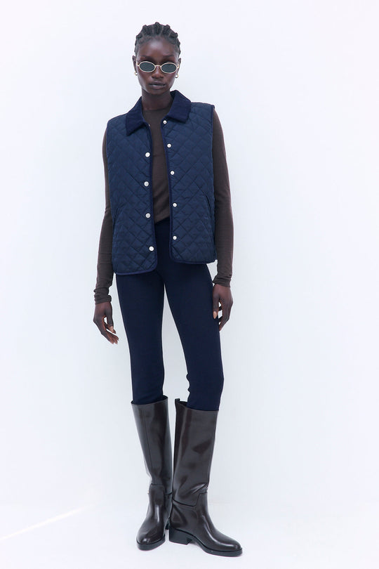 Straight Fit Quilted Vest - Dé Rococo
