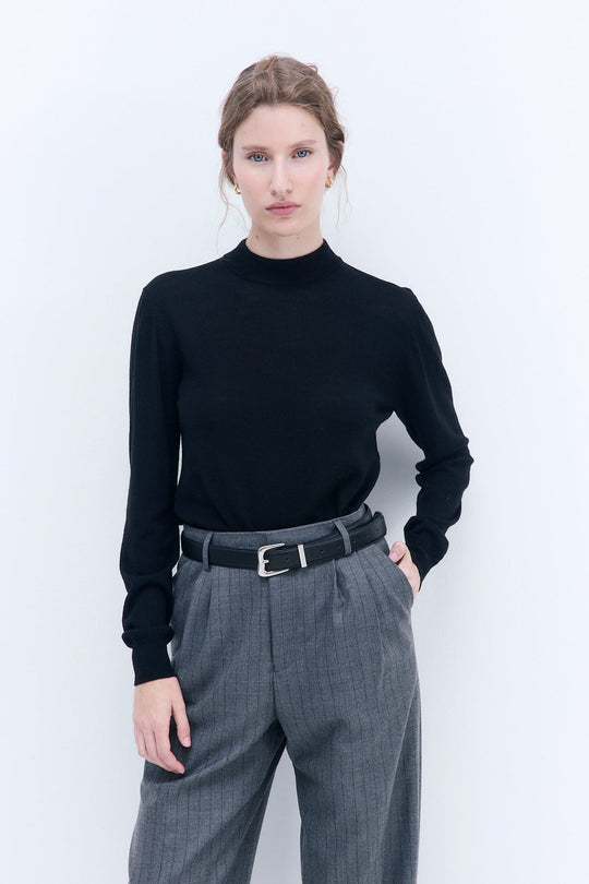 Merino Wool Crew Neck Sweater - Dé Rococo