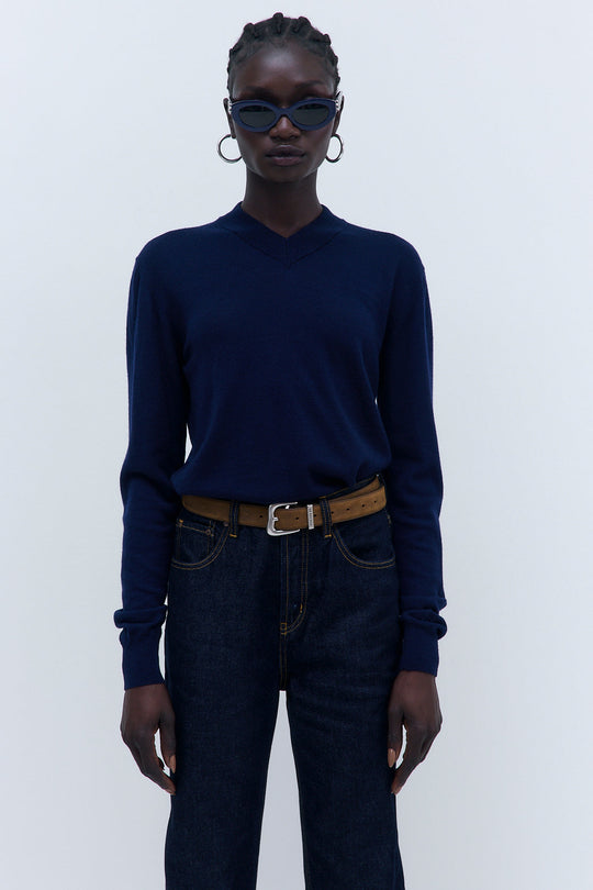 Merino Wool V Neck Sweater - Dé Rococo