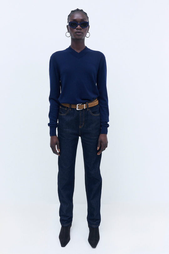 Merino Wool V Neck Sweater - Dé Rococo