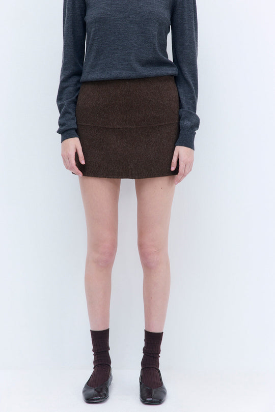 Double Wool Mini Skirt