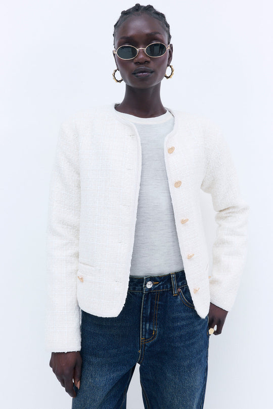 Cropped Tweed Jacket - Dé Rococo