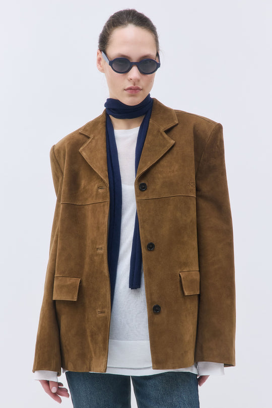 Suede Leather Blazer - Dé Rococo