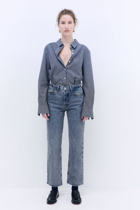 No.5| High Waist Straight Cropped Denim - Dé Rococo