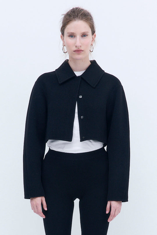 Double Wool Cropped Jacket