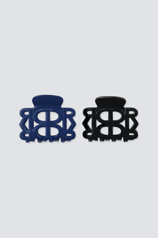 Black x Navy Claw Clip Set (2 pieces)