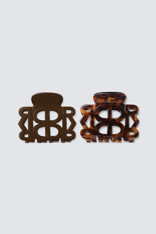 Chocolate Brown x Tortoise Claw Clip Set (2 Pieces)