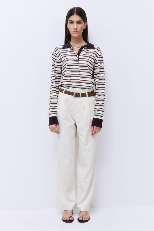 Long Sleeved Knitted Polo Shirt - Dé Rococo