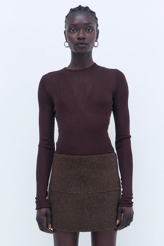 Semi Sheer Crochet Crewneck