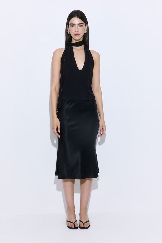 Satin Slip Midi Skirt - Dé Rococo