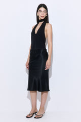 Satin Slip Midi Skirt