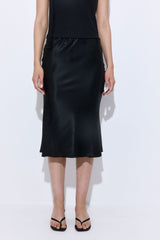 Satin Slip Midi Skirt