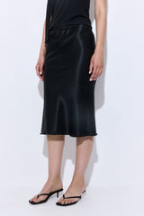 Satin Slip Midi Skirt