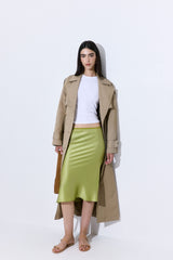 Satin Slip Midi Skirt