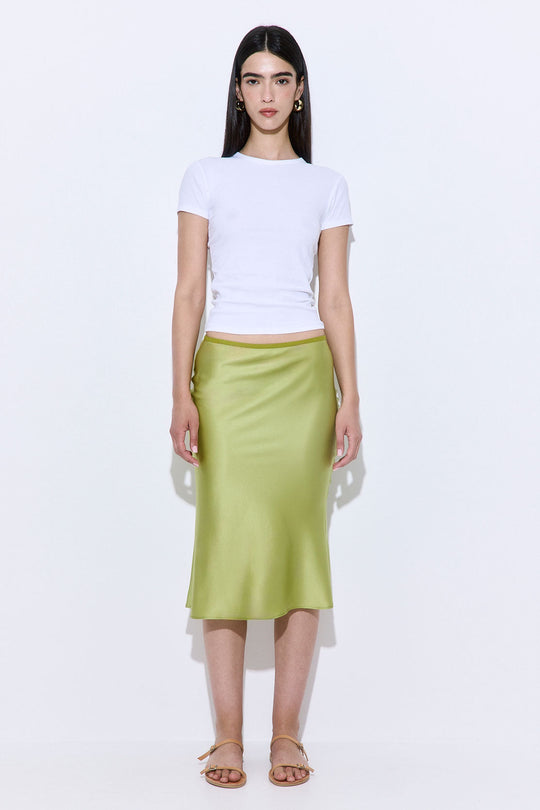 Satin Slip Midi Skirt - Dé Rococo