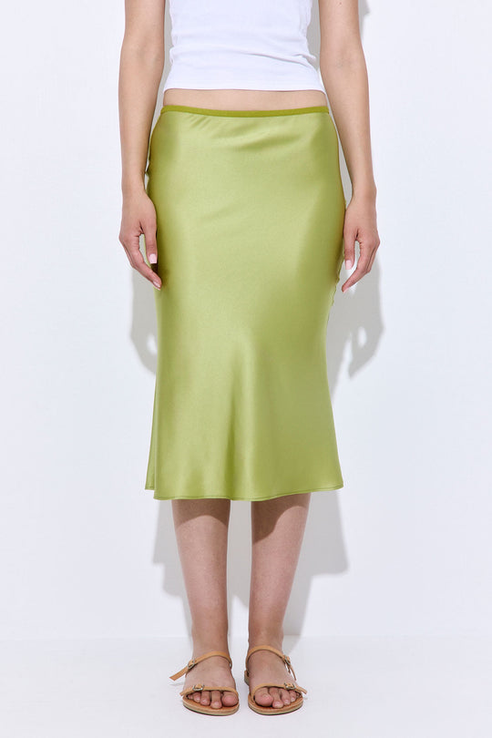 Satin Slip Midi Skirt - Dé Rococo