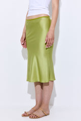 Satin Slip Midi Skirt