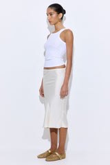 Satin Slip Midi Skirt