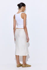 Satin Slip Midi Skirt