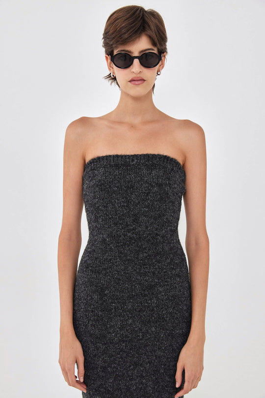 Fuzzy Strapless Maxi Dress - Dé Rococo