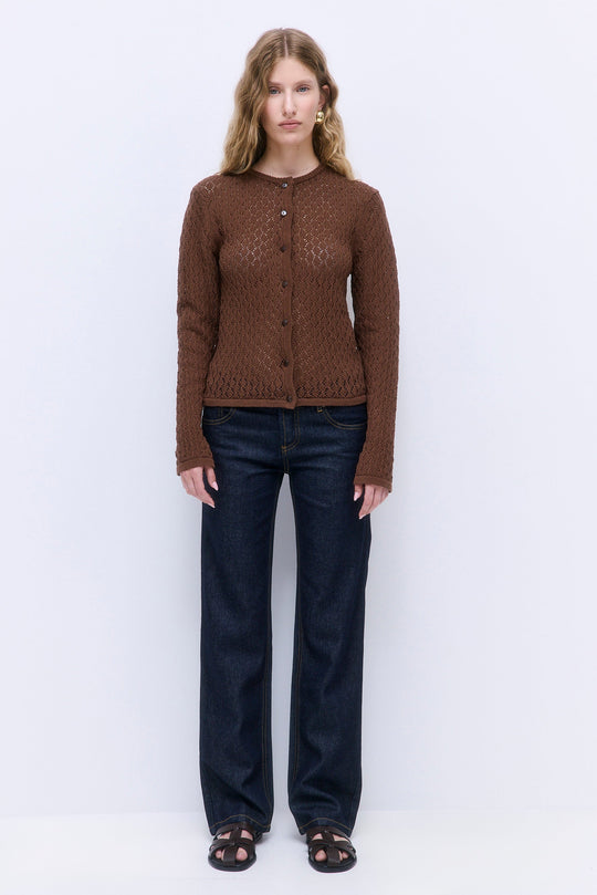 Diamond Knit Crochet Cardigan - Dé Rococo