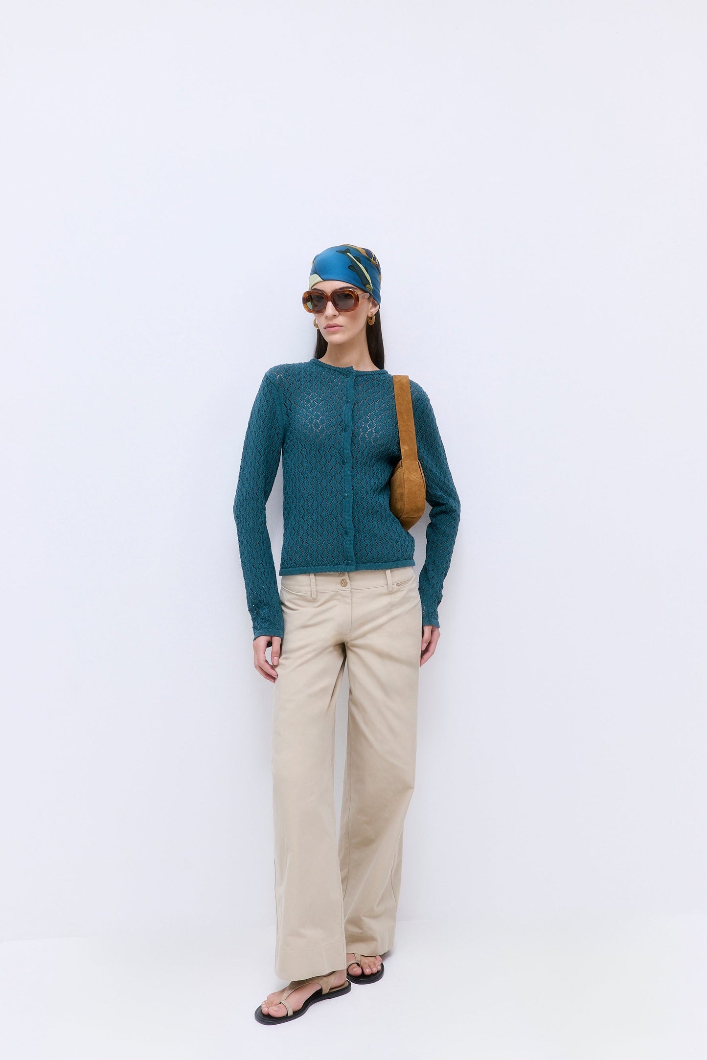 Diamond Knit Crochet Cardigan