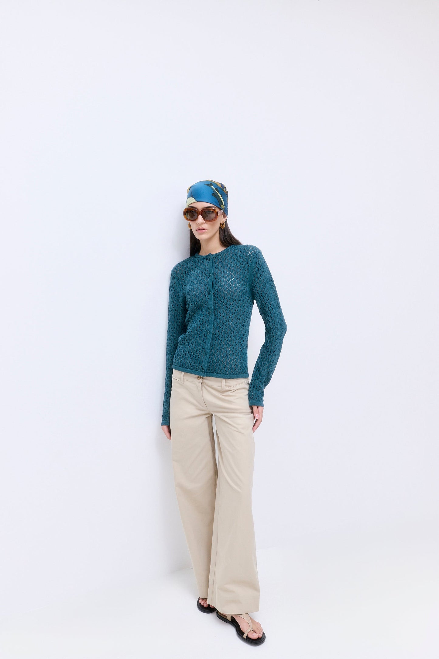Diamond Knit Crochet Cardigan