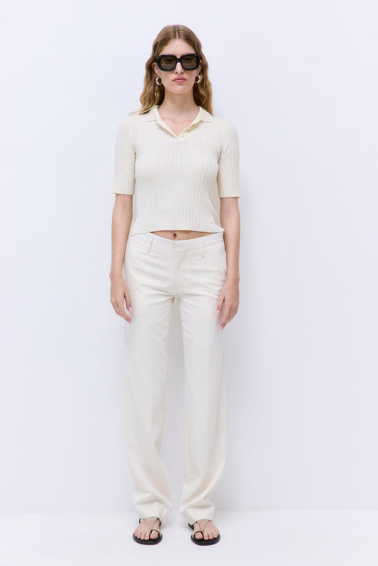 Mid Sleeved Rib Polo - Dé Rococo