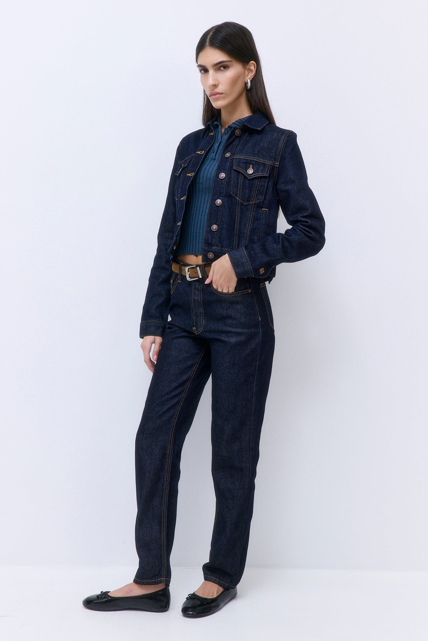 No.6| High Waisted Straight Full Length Denim